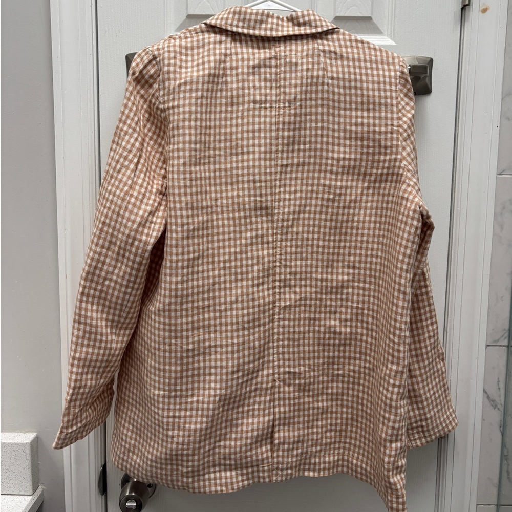 Madewell Linen Dorset Blazer in Gingham Check - Picture 10 of 15